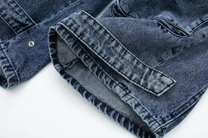 Pantalones de mezclilla Streetwear Stack para hombre, de algodón, estilo baggy, largos, rectos, lavados, de pierna ancha - Product Image 4