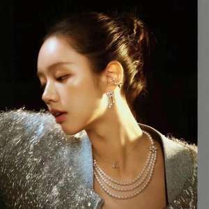 Collar de Perlas Naturales de Agua Dulce de Colores Mezclados, 9-11 mm, Redondas, Espejo Especial con Fuerte Brillo y Micro Imperfecciones, Negro, Blanco, Dorado - Product Image 4