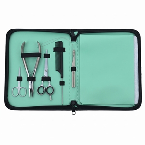 Kit d'outils d'installation d'extensions capillaires avec pinces à micro-anneaux, aiguille courbée pour la séparation des mèches, pinces de sectionnement et peigne à queue - Product Image 3