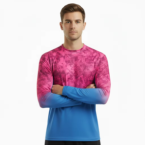 Chemise de pêche à manches longues, protection UV, séchage rapide, respirante, polyester, impression par sublimation dégradée, vêtements personnalisés OEM, approvisionnement en gros - Product Image 1