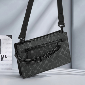 Sac bandoulière messager en PU pour homme, petit format, imprimé personnalisé, avec fermeture éclair, pour usage quotidien et extérieur - Product Image 6