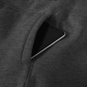 Pantalones Cortos Bermuda de Algodón Gris Oscuro para Hombre, Cintura con Cordón, Tejido Casual, Color Sólido, Corte Medio, Transpirables - Product Image 6
