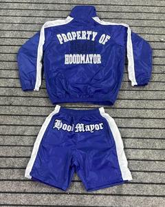 Conjunto de Chaqueta y Pantalones Cortos Deportivos de Dos Piezas de Nailon y Poliéster Personalizados para Verano 2026, Cortavientos para Hombre, Ropa Urbana - Product Image 4