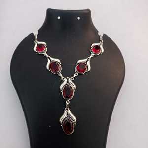 NIKHIL GEMS Magnifique pendentif vintage en grenat plaqué or, en argent sterling 925, fait main, bijoux en pierres précieuses, tiers - Product Image 3