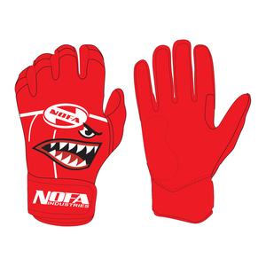 NOFA Industries Khaki Batting Gloves with Shark Design <b>Hook</b> And Loop Closure Unisex Adult Training Gloves - Product Image 5