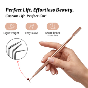 Outils de rehaussement de cils en acier inoxydable de qualité supérieure, couleur or rose, avec peigne, outils de lifting des cils, fabricant OEM ODM - Product Image 5