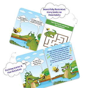 Libro de Cartón para Niños Pequeños de Biplob: Gila el Ghariyal se Cepilla los Dientes con Audio y Elementos de Rompecabezas - Product Image 1