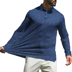 Polos de manga larga duraderos y ajustables, transpirables, de bajo precio, fáciles de usar, para uso diario, para hombre, con logotipo personalizado. - Product Image 1