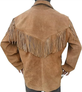Wholesale Premium Men’s <b>Suede</b> Leather Fringe <b>Jacket</b> Classic Western Style with Handcrafted Tassels Custom Size & Color Option - Product Image 5