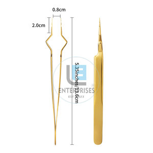 Pinces à cils en acier inoxydable plaqué or, étiquette privée - Haute qualité, durables, service OEM - Product Image 2