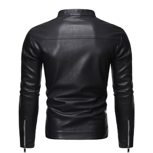 Veste en cuir véritable noire pour homme de qualité supérieure 2026, vestes en cuir pour homme, fabricant pakistanais de vestes en cuir - Product Image 2