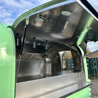 Mini-restaurant mobile sur roues, chariot de nourriture incurvé, ensemble complet de desserts pré-faits, sandwichs, glaces, café