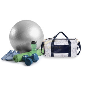 Bolsas de Deporte Ligeras de Poliéster al por Mayor para Hombre y Mujer, Bolsa Deportiva con Estampado de Mármol, Estilo Casual, Cierre de Cremallera - Product Image 5