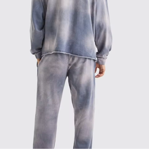 Men’s Vintage Washed <b>Tie</b> Dye Tracksuit – Oversized Hoodie & Wide Leg Sweatpants Casual Streetwear 2 Piece Set - Product Image 3
