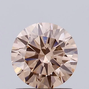 Diamante Redondo Cultivado en Laboratorio de 0.98 Ct, Color Rosa Marrón Fantasía VS1, Certificado IGI, Diamante Suelto para Anillo de Compromiso Solitario, Diamante Real - Product Image 1