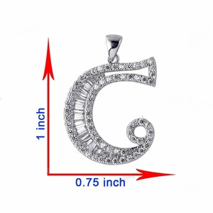 S925 <b>Silver</b> Iced Moissanite <b>Initial</b> C <b>Pendant</b> Hip Hop Style Fashion Jewelry with Gold Plating Trendy Letter Shape Perfect Gift - Product Image 1