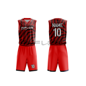 Maillot de basket-ball réversible personnalisable 100% polyester, respirant, ensemble uniforme d'entraînement pour le basket-ball masculin - Product Image 5