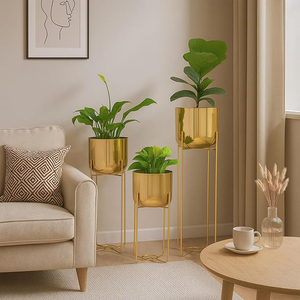 Macetero Moderno con Base Metálica, Recubrimiento en Polvo, Tamaño Personalizado, para Flores Artificiales, Decoración para Bodas y Hogar - Product Image 4