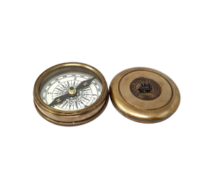 Boussole nautique vintage en laiton avec poème de Robert Frost, boussole de poche en laiton antique, cadeau maritime de collection - Product Image 4