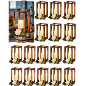 Handcrafted Acacia Wood <b>Lantern</b> with Metal Dome | Wholesale Wooden Decorative <b>Lanterns</b> - Product Image 2