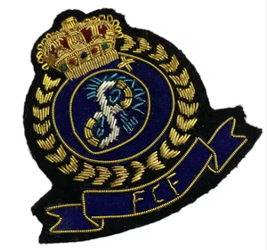 Écussons de blazer et de casquette pour uniforme de cérémonie, de haute qualité, à coudre, en fil de bullion, avec design personnalisé, prix usine bas - Product Image 2