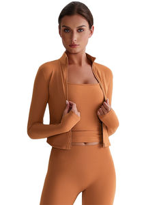 Chaqueta Deportiva Ajustada con Cierre para Mujer, Top de Yoga con Orificios para Pulgares y Conjunto de Ropa Deportiva, Marca Privada, para Running y Yoga - Product Image 5