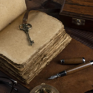 Carnet à couverture rigide en cuir marron Oil Pull-Up, fait main, vintage, rustique, avec serrure à clé, sans acide, sans produits chimiques - Product Image 4