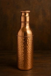 Vintage Copper Cocktail <b>Shaker</b> With Hammered Finish Portable Drinkware For Home Use - Product Image 3