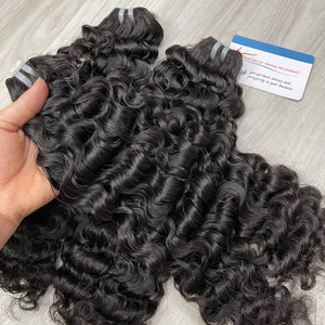 Nouveautés : Cheveux naturels bouclés birmans noirs, lots de cheveux humains vietnamiens, prix de gros, douceur exceptionnelle - Product Image 4