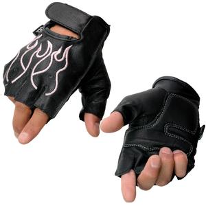 Guantes de Motociclismo Urban Flame Pro sin Dedos, de Cuero, con Palma Acolchada de Gel y Correa Ajustable, Proveedor Mayorista, Pedidos al por Mayor - Product Image 1