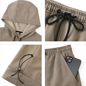 Ensemble de sweats à capuche tendance pour hommes et femmes, tenue assortie en deux pièces, design streetwear, confortable, décontracté, élégant - Product Image 5