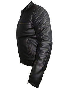 แจ็คเก็ตหนังคุณภาพพรีเมียมสุดฮิตสำหรับฤดูใบไม้ร่วง  แบบสวมใส่สบาย ระบายอากาศได้ดี  ตกแต่งด้วยผ้าควิลท์ที่ไหล่  เหมาะสำหรับขี่มอเตอร์ไซค์และกิจกรรมกลางแจ้ง - Product Image 4