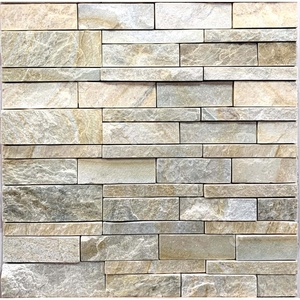 แผ่นไม้อัดไม้อัดติดผนังด้านนอกแบบเรียงซ้อนกันวัสดุหินธรรมชาติคุณภาพดีราคาดีที่สุดแผ่นผนังสีเหลืองหิมาลัยธรรมชาติ TSF อินเดีย - Product Image 1