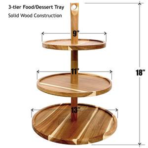 Soporte Rústico de Madera de 3 Niveles para Tartas, Torre de Exhibición de Cupcakes de Madera Natural, Bandeja para Servir Postres para Decoración de Bodas, Fiestas y Eventos - Product Image 3