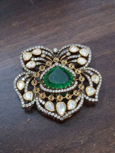 Flower Shape Silver <b>Gold</b> Plated Brooch Green Crystal Pear Cut Rhinestones Unisex Jewelry Gift Handmade Wedding Brooches <b>Clothes</b> - Product Image 5