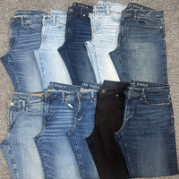 Pantalon en jean pour homme, patchwork, coupe automatisée, teint en pièce, coupe ample, effet usé, imprimé, brodé, surplus de production