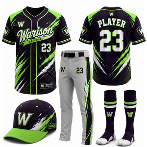 Wholesale Unisex Breathable Baseball Jersey And Pants With Socks And Caps Sublimation Adult's Softball Training Uniform Set - Product Image 3