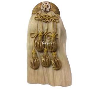 <b>Black</b> <b>Watch</b> Real Horsehair Kilt Sporran, a traditional Scottish Highland dress accessory features a gold bullion hair sporran - Product Image 1