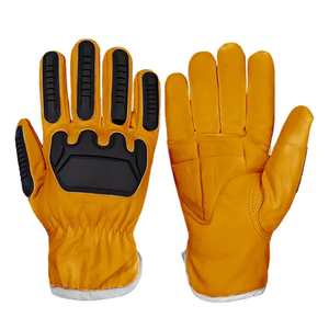 Best Selling TPR Back Quality Leather Safety <b>Gloves</b> Nitrile Anti-Impact Anti-Cut Coating Fireproof for Heavy Work OEM Options - Product Image 1