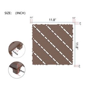 44 Pack <b>Plastic</b> Interlocking Deck <b>Tiles</b> 12\"x12\" Square Waterproof Outdoor Patio Decking <b>Tiles</b> for All Weather Use - Product Image 3