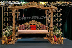 Luxury Gujarati Wedding Wooden Swing Trending India Style Colorful Swing Hot Selling Sankheda Hand Carved Wedding Jhula - Product Image 4