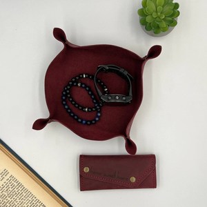 Boîte de rangement en cuir véritable avec logo personnalisé, plateau de rangement pour accessoires, boîte de rangement pour table de chevet, organiseur en cuir pour objets de poche, étui pour sac GLTY-0070 - Product Image 3