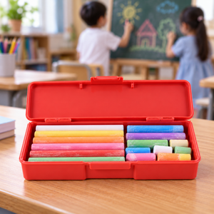 Boîte à crayons en plastique pour la salle de classe avec loquet sécurisé, organiseur de bureau pour ranger les fournitures scolaires, les pinceaux, la craie et les gommes - Product Image 1