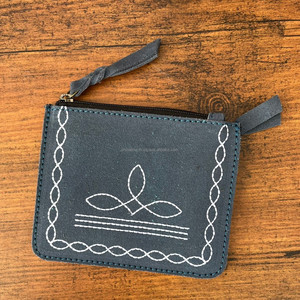 Venta caliente personalizado al por mayor bota puntada gamuza cuero cremallera monedero pequeño profesional Mini bolsa portátil mujeres bolsas de dinero - Product Image 4