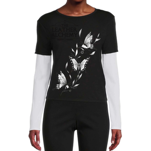 Camiseta de Manga Larga para Mujer, Cuello Redondo, Algodón Premium, Informal, para Uso Diario, Cómoda, Transpirable, Moderna - Product Image 1