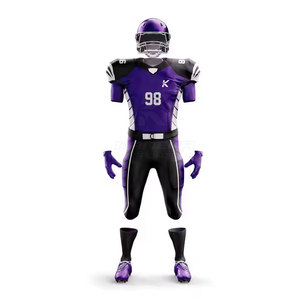 Ensemble d'uniformes de football américain respirant à séchage rapide en polyester avec logo personnalisé, prêt pour les tournois - Product Image 2