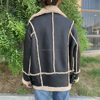 Veste décontractée en peau de mouton véritable tricotée pour homme 2025, col en fourrure de renard, grande taille, longueur standard, respirante