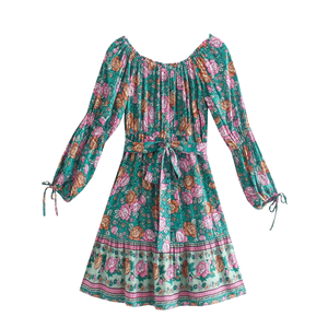 Vestido Mini Floral para Mujer, Vestido de Moda con Mangas Abullonadas - Product Image 2