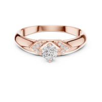 Bague de fiançailles solitaire ronde en or rose de luxe, bague de promesse vintage avec halo pour femme, bijoux de mode