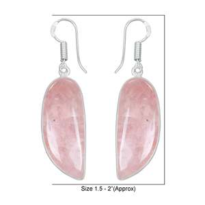 Natural Rose Quartz Crystal Pair Set Different Style Healing Crystal Jewelry At Best 925 Sterling Silver Fine <b>Clip</b>-on Earrings - Product Image 2